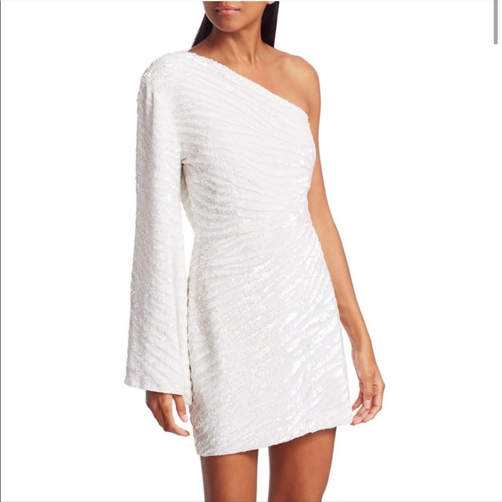 RETROFETE White Sequin Cocktail Dress